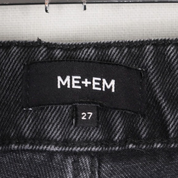ME+EM Jeans Womens Size 27 Black Faded Straight Leg High Waist 27" Inseam *READ - Picture 4 of 10